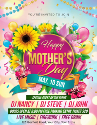 Joyful Mother's Day Celebration Flyer template