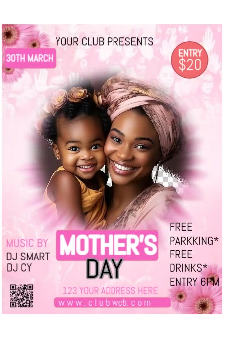 Joyful Mother's Day Party Poster Plakkaat template