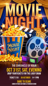 Joyful Movie Night Event Digital Display Video Цифровой дисплей (9 : 16) template