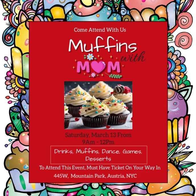 Joyful Muffins With Mom Instagram Post Template | PosterMyWall