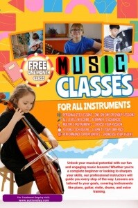 Joyful Music Classes  Poster template