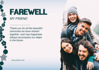Joyful My Friend/green/farewell/simple/blue/card/unique/thanks/thank You/water Color/message Postcar Postcard template