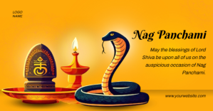 Orange Nag Panchami Facebook Shared Image Template