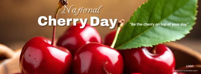 Joyful National Cherry Day Brand Template Facebook Cover Photo