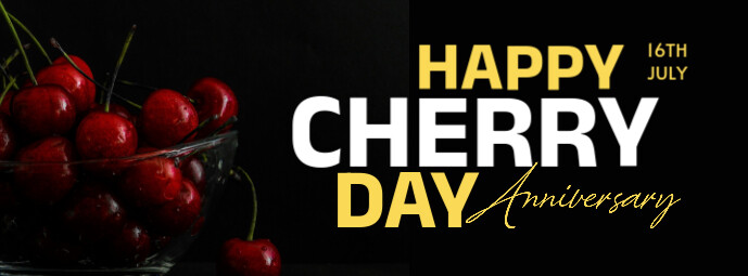 Joyful National Cherry Day Facebook Cover Photo template