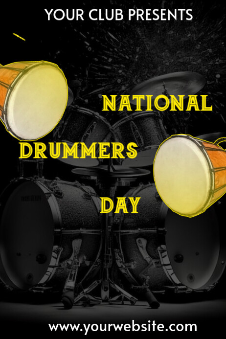 Joyful National Drummers Day Poster Cartaz template