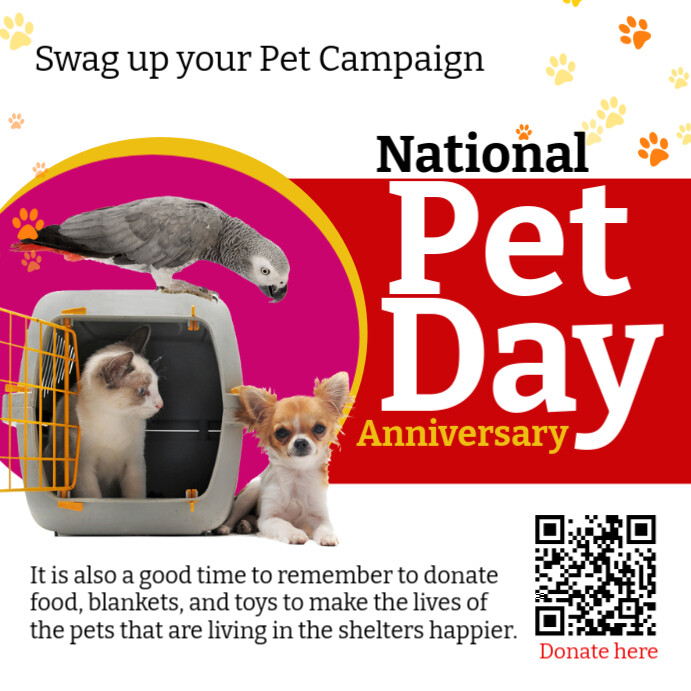 Joyful National Pet Day Instagram Post template