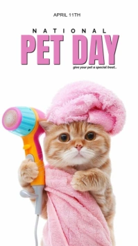 Joyful National Pet Day Instagram Story template