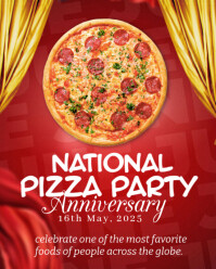 Joyful National Pizza Party Day Instagram Portrait template