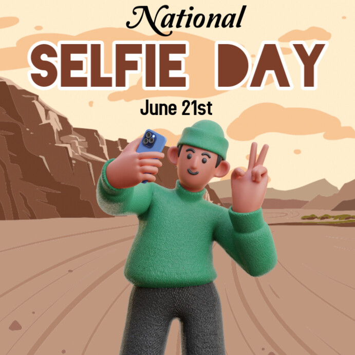 Joyful National Selfie Day Instagram Post Template PosterMyWall