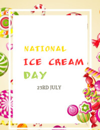 Joyful National Vanilla Ice Cream Day  Flyer (us Letter) template