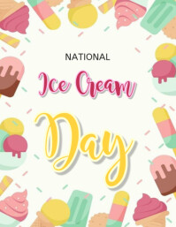Joyful National Vanilla Ice Cream Day  Flyer (us Letter) template