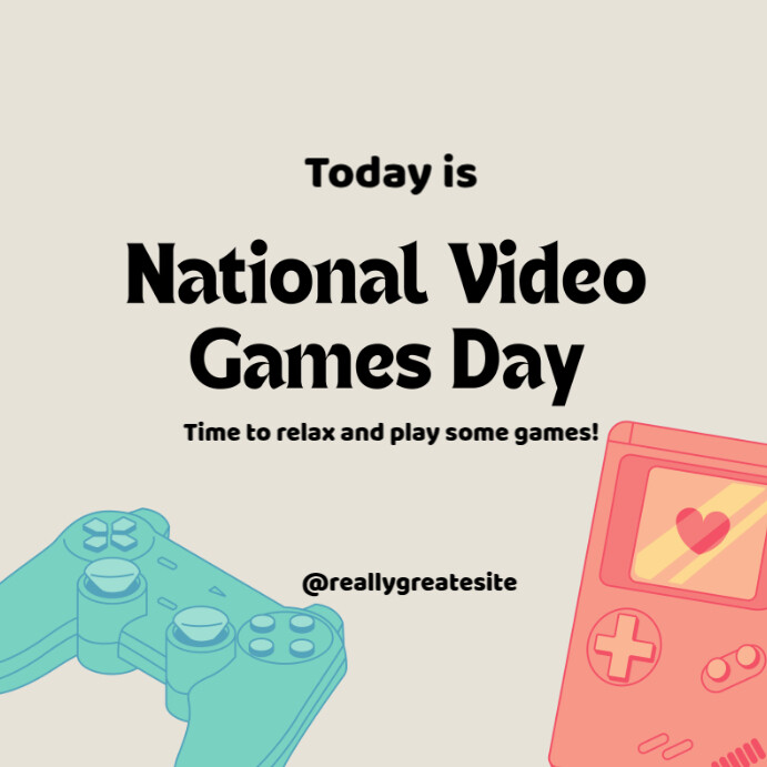 Joyful National Video Games Day Poster – Retro Gaming Controller Design ...