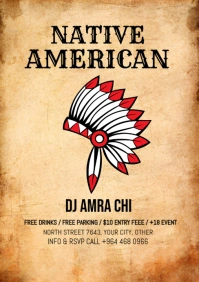 Joyful Native Americans' Day A5 template