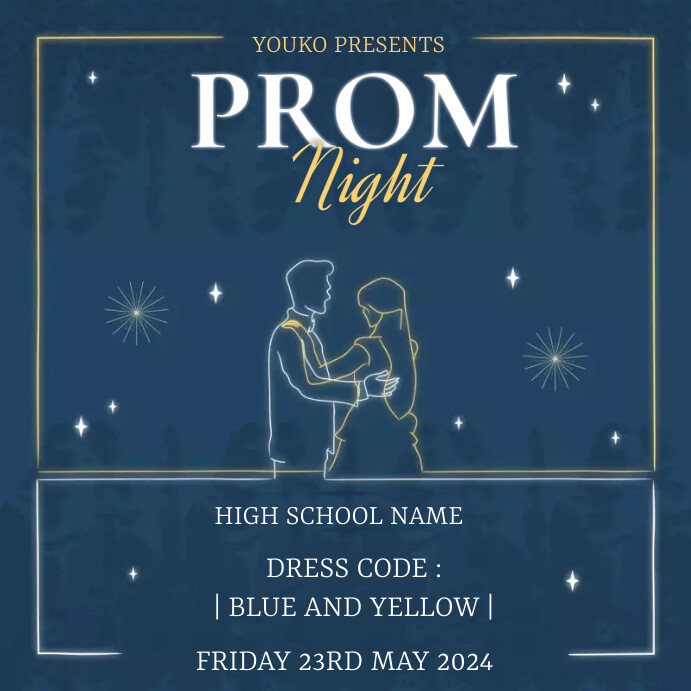 Instant Prom Design Joyful Neon Prom Party Intagram Instagram Po Template | PosterMyWall