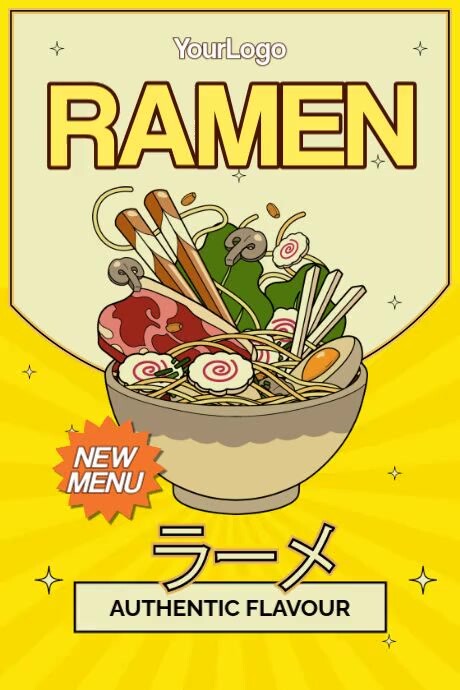 Joyful New Menu Ramen Poster template