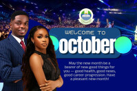 Blue New Month Celebration Banner 4' × 6' Template