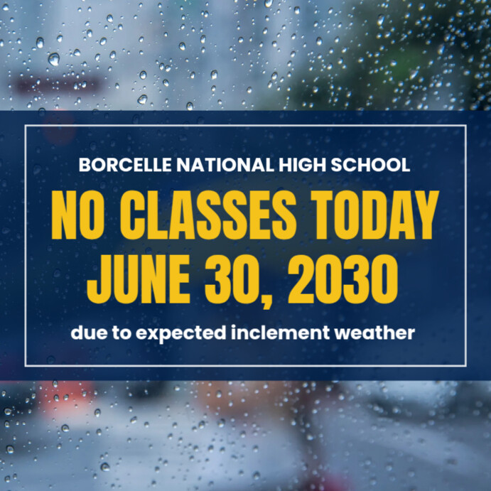 Joyful No Classes Today, Class Suspension Announcement  Instagram Post template