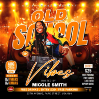 Joyful Old School Vibes Club Event Event Square Video Quadrato (1:1) template