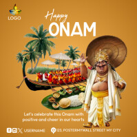 Orange Onam Celebration Quadrato Template