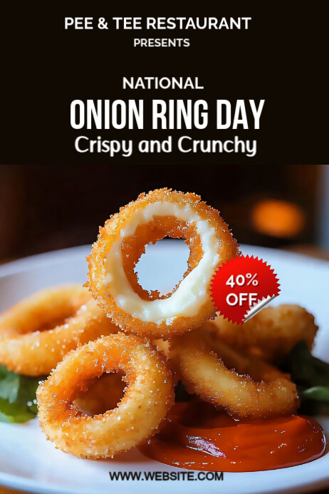 Joyful Onion Rings Day  Poster Cartaz template