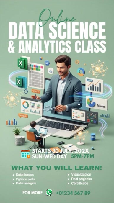 Joyful  Online Data Science & Analytics Class Instagram Reel template