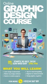 Joyful  Online Graphic Design Course Facebook Story template