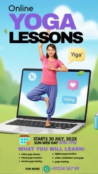 Joyful Online Yoga Classes, Instagram Story template