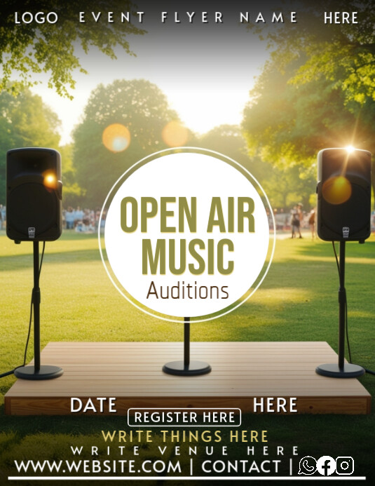 Joyful Open-air Music Audition Flyer Flyer (us Letter) Template ...