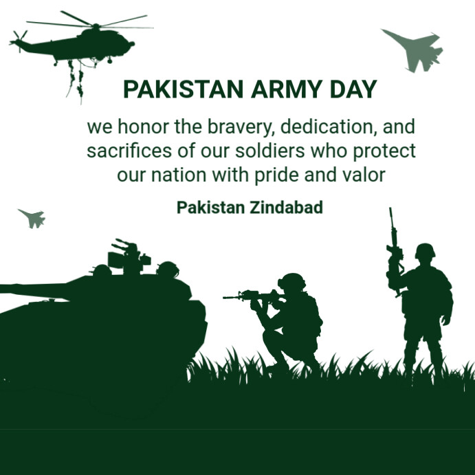 Joyful Pakistan Army Day Instagram Post template