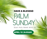 Joyful Palm Sunday Easter Announcement  Large Rectangle template