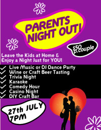 Joyful Parents Night Out Poster Flyer (us Letter) Pamflet (VSA Brief) template