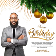 Joyful Pastors Birthday Post Square (1:1) template