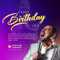 Joyful Pastors Happy Birthday Post Square (1:1) template