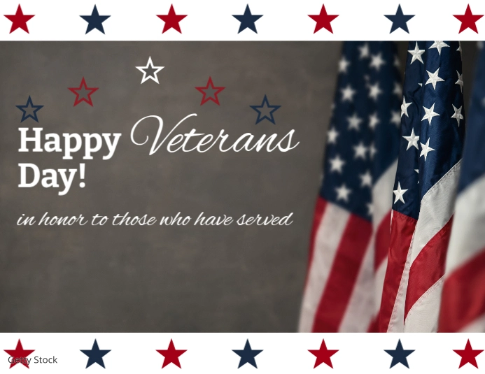 Joyful Patriotic Happy Veterans Day Card Template | PosterMyWall