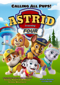 Joyful Paw Patrol Birthday A4 template