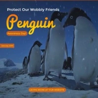 Joyful Penguin Awareness Day Social Media Post Instagram Post template