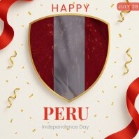 Joyful Peru Independence Day 2025 Template – Patriotic Fiesta Design Pack Instagram Post