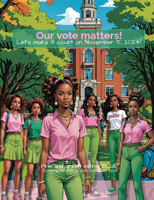 Copy of Joyful Pink And Green Voting Flyer (us Letter) | PosterMyWall
