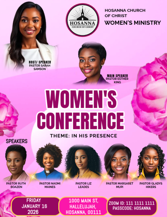 Copy of Joyful Pink And Purple Women's Conference Flyer (us Letter ...