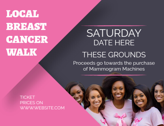 Copy of Joyful Pink Breast Cancer Walk Flyer (us Lett | PosterMyWall