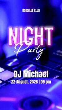 Joyful Pink Neon Night Party Mobile Video Instagram Reel template