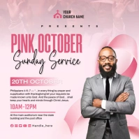 Joyful Pink October Sunday Service Square (1:1) template