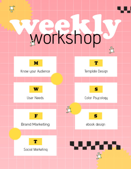 Copy of Joyful Pink Weekly Workshop Creative Design Flyer (Us Letter ...