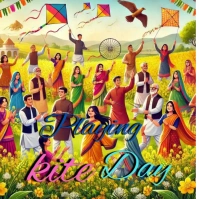 Joyful Playing Kite Dày Instagram Post template