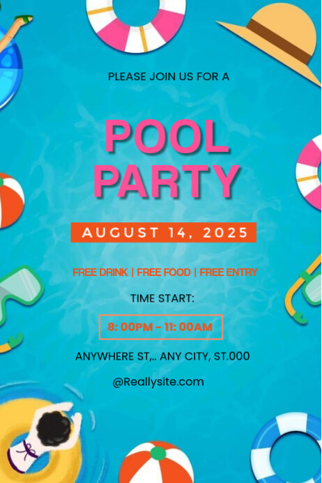 Joyful Pool Party Poster templaat | PosterMyWall