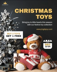 Joyful Portrait Christmas Black Bear template