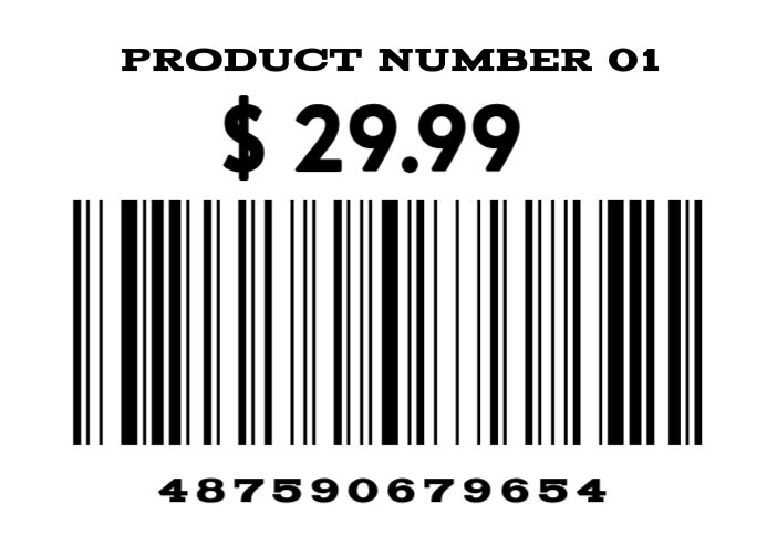 Joyful Price Tag With Bar Code A6 template