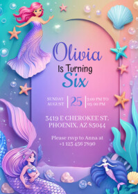 Joyful  Printable Baby Shark Invite A6 template