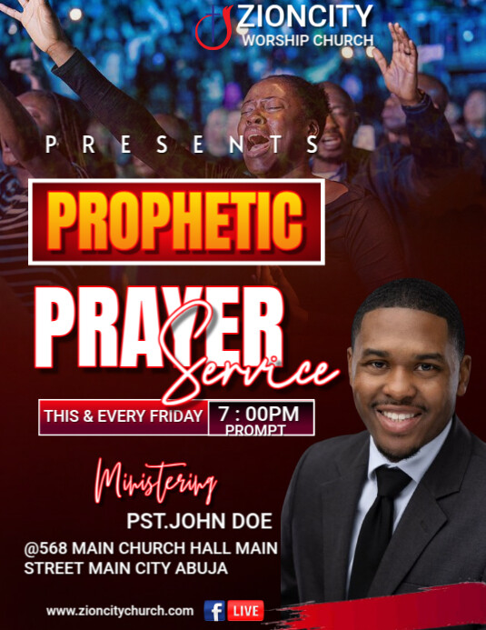 Copy of Joyful Prophetic Power Service Flyer (us Letter) | PosterMyWall